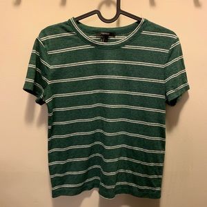 Forever 21 Green and White Striped Crop Top